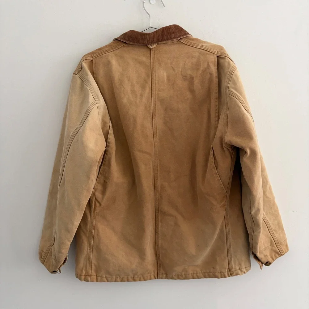 Carhartt Vintage Chore Coat Blanket Lined Duck Canvas Brown Tan Jacket